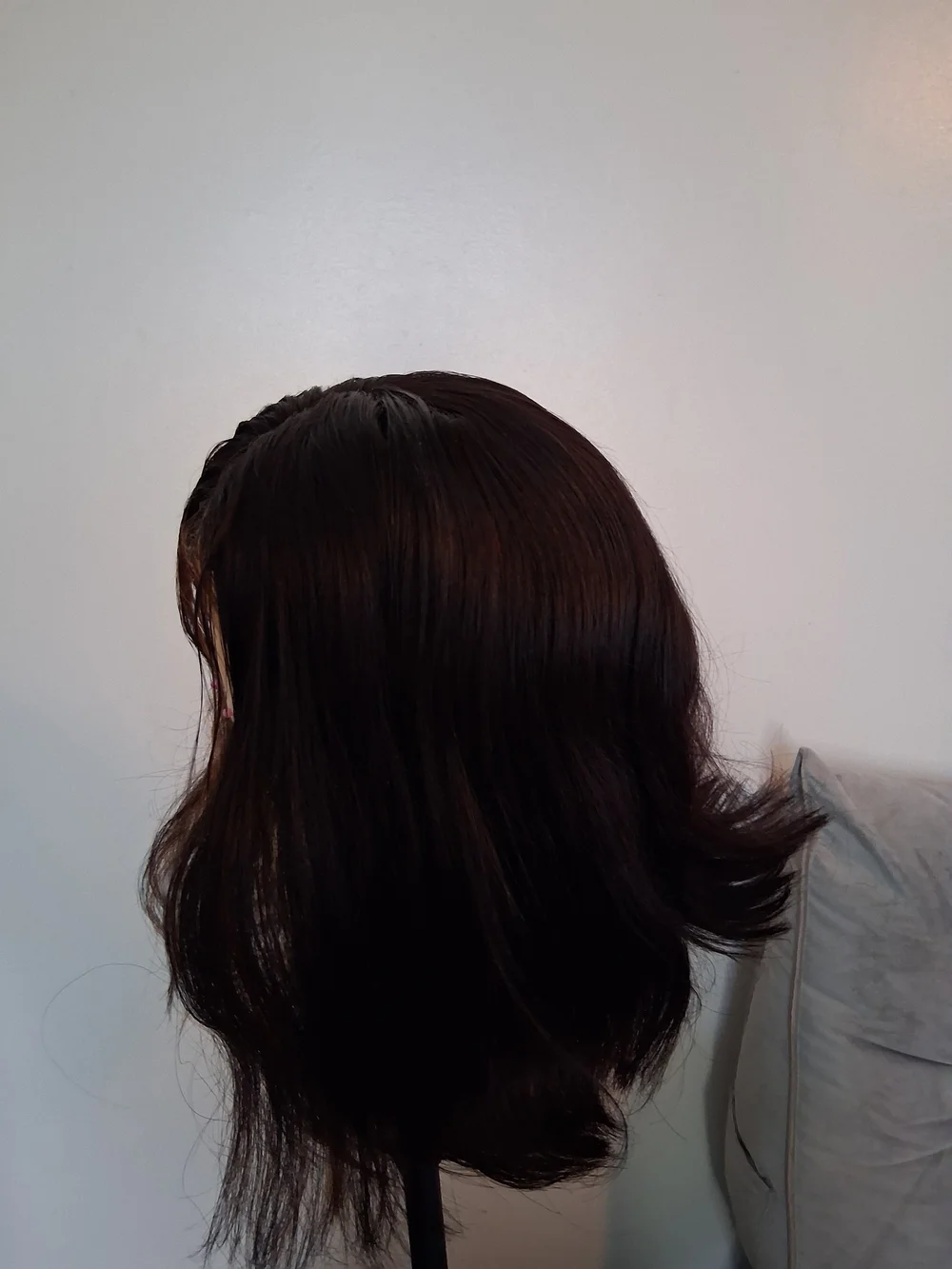 Hand-Tied Lace Front Wig - Dark Brown with Copper Highlights